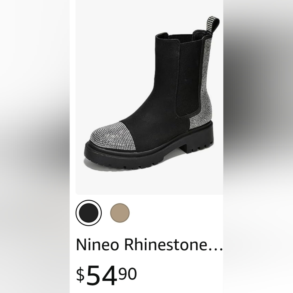 Cape Robbin Nineo Black Rhinestone Chelsea Boots Women Size 7 - Picture 2 of 10
